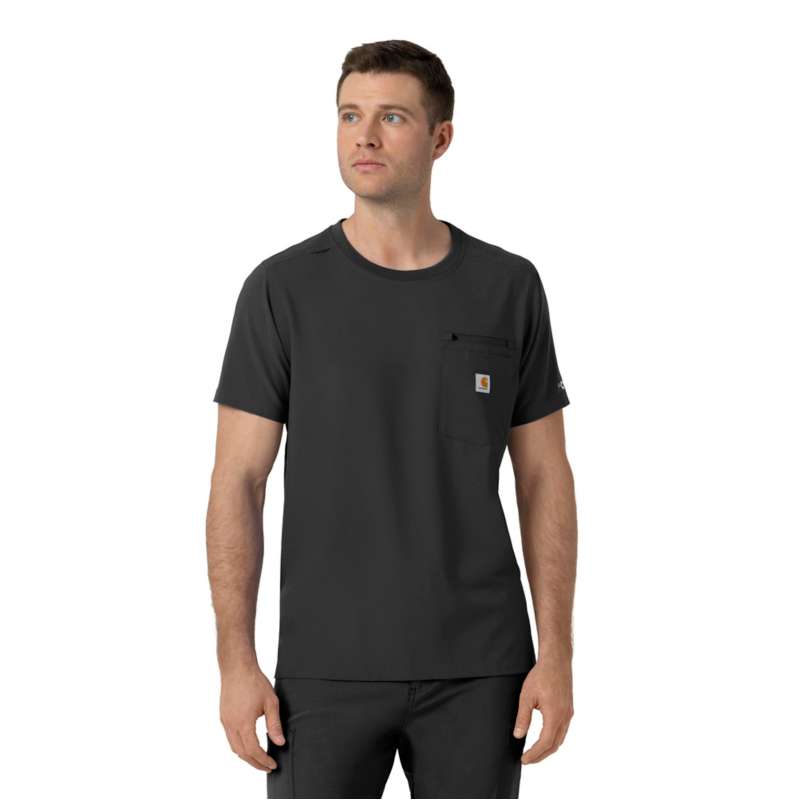 Carhartt  Black Force Cross-Flex Crew Neck Scrub Top
