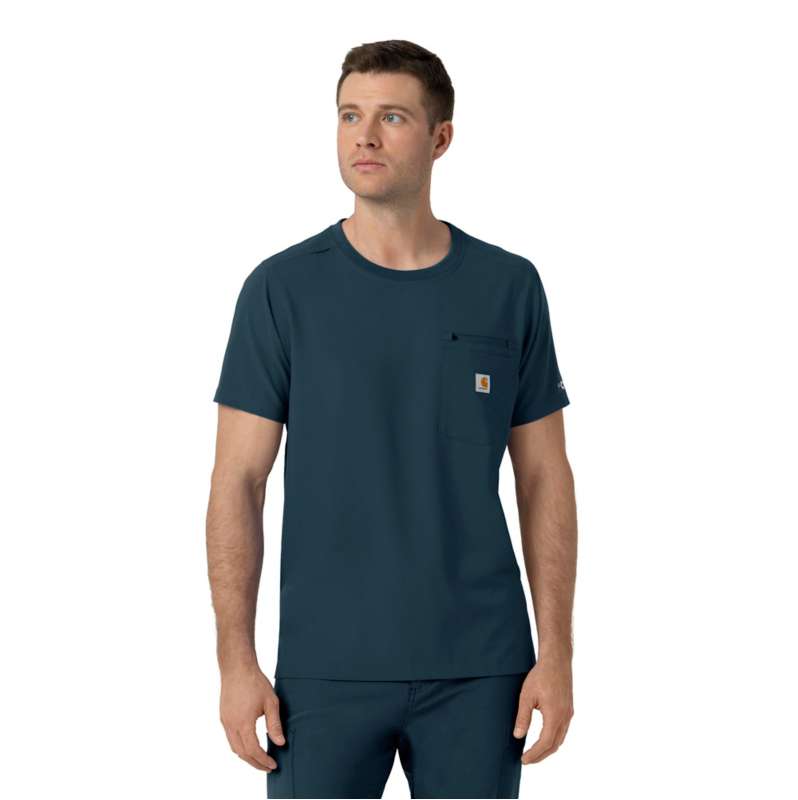 Carhartt  Navy Force Cross-Flex Crew Neck Scrub Top