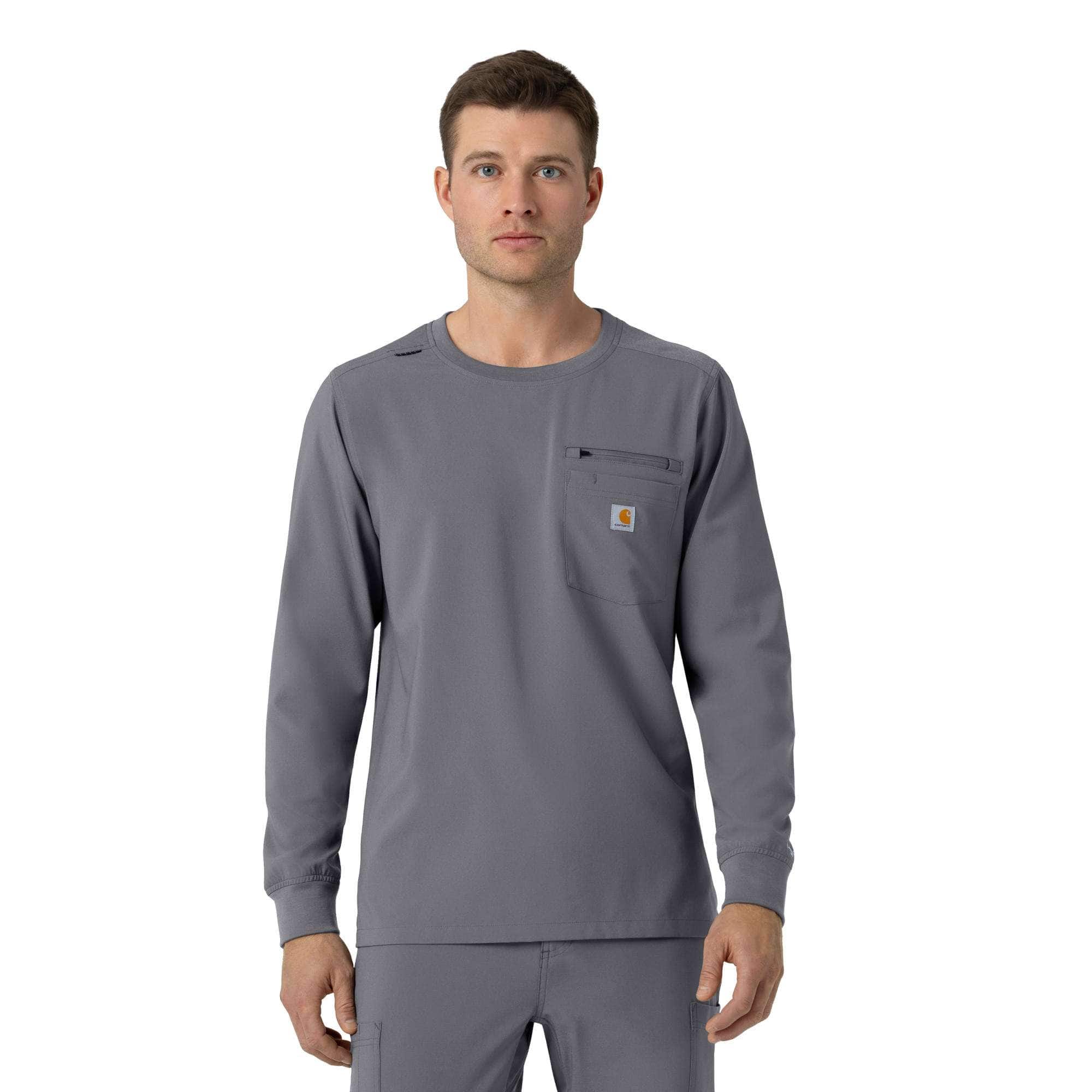 Additional thumbnail 1 of Force Cross-Flex Crew Neck Long Sleeve Scrub Top