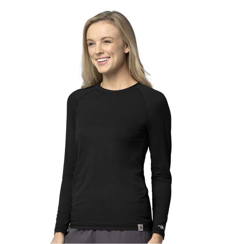 Carhartt  Black Women's Force Sub-Scrubs  Performance Long Sleeve Tee