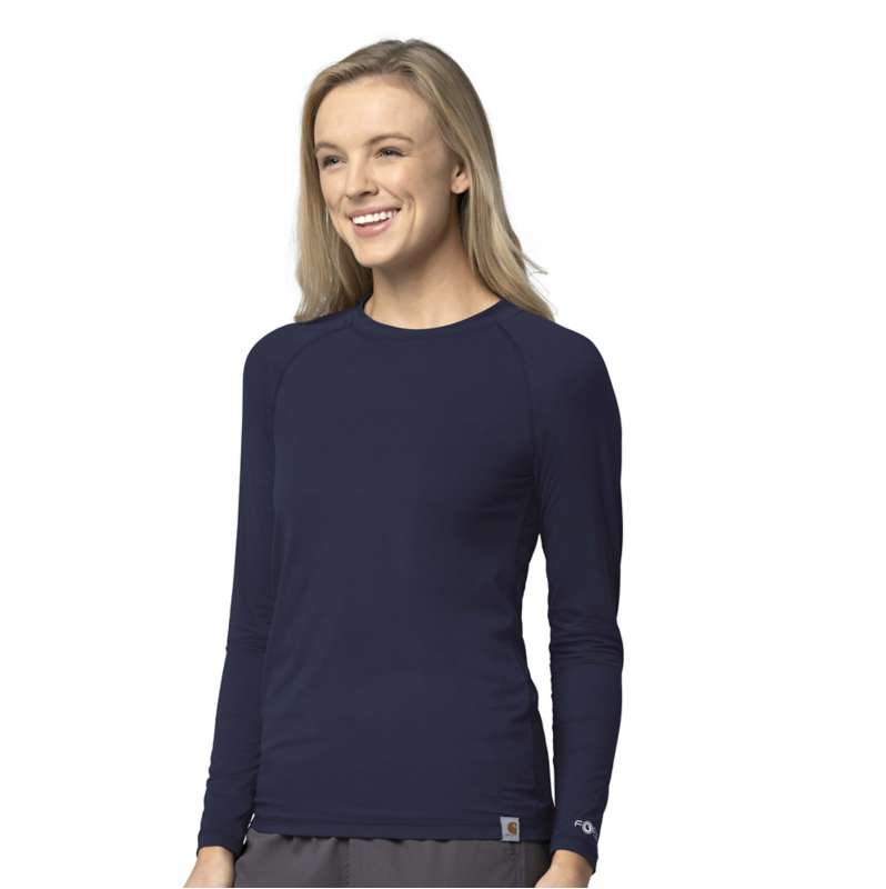 Women's Force Sub-Scrubs Performance Long Sleeve Tee | Navy | Carhartt