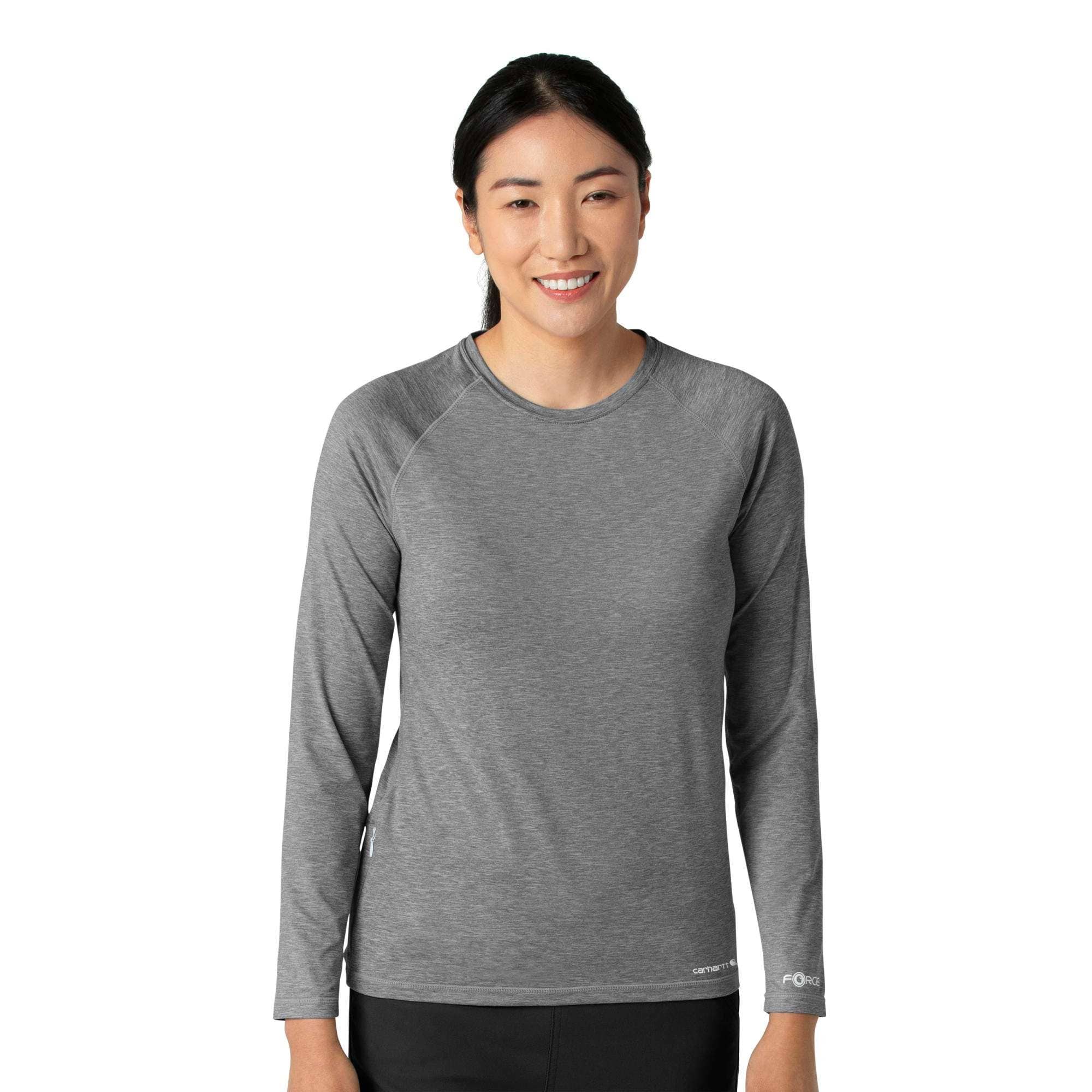Additional thumbnail 1 of Women's Force Sub-Scrubs Heathered Performance Long Sleeve Tee