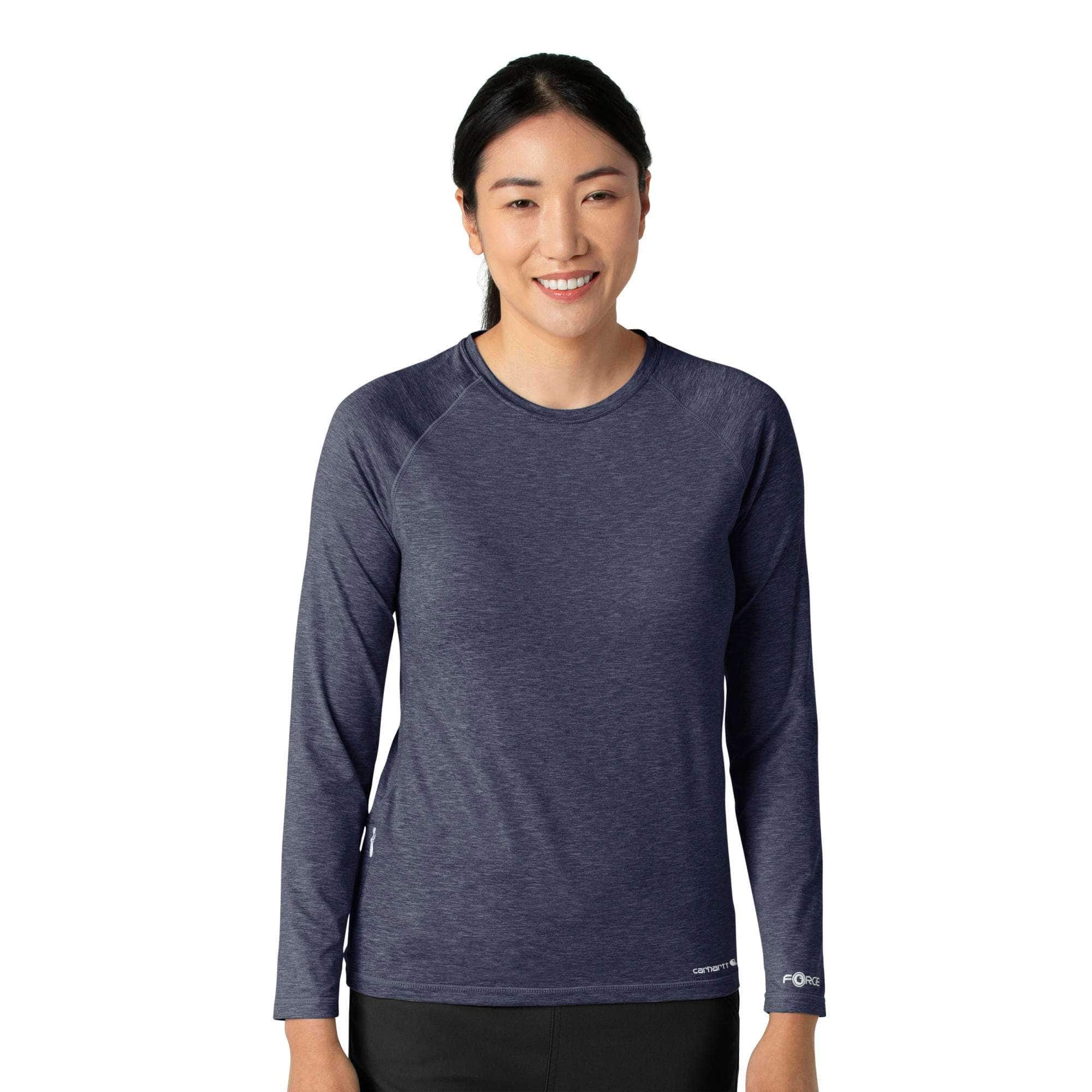 Carhartt Women's Force Sub-Scrubs Heathered Performance Long Sleeve Tee