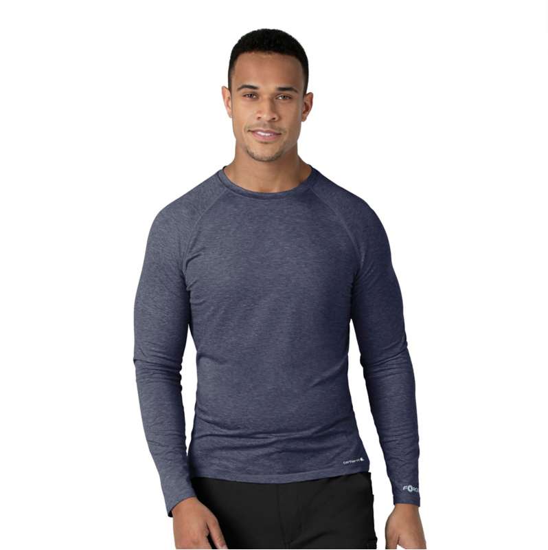 Carhartt  Navy Heather Carhartt Force® Sub-Scrubs Performance Long Sleeve Tee