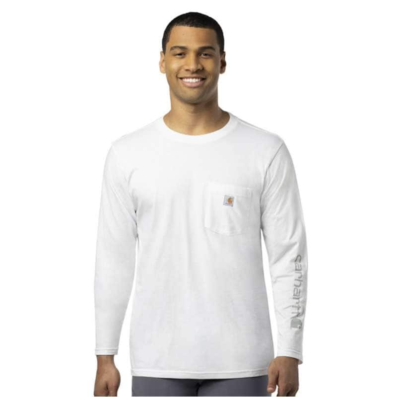 Carhartt  White Sub-Scrub Long Sleeve Pocket Tee