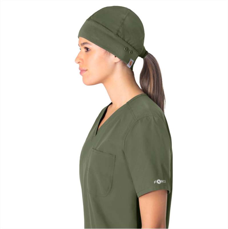 Carhartt  Olive Unisex Force Essentials  Beanie Scrub Cap