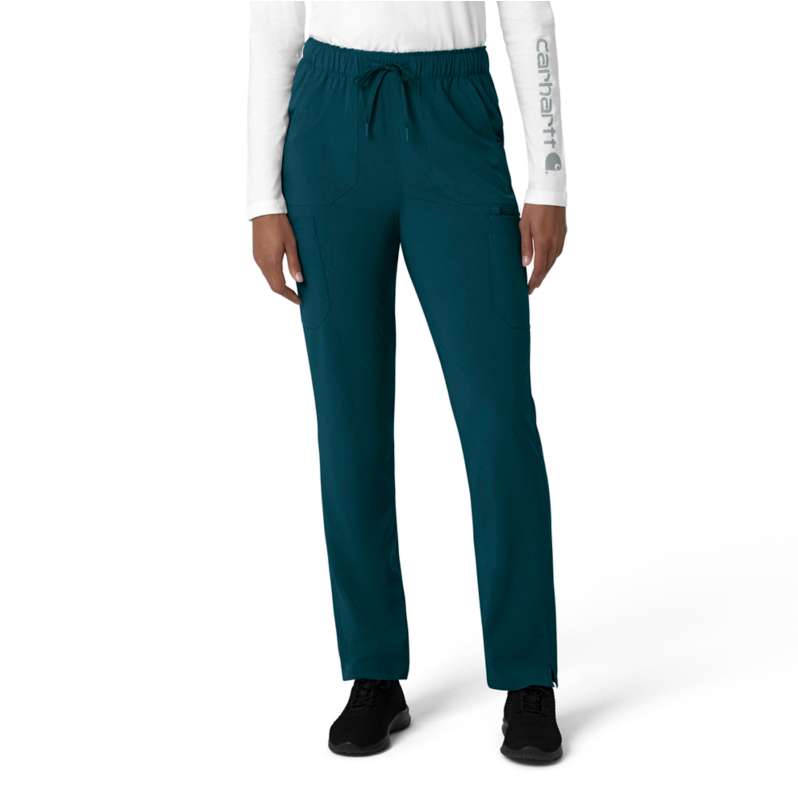 Carhartt  Caribbean Blue Women's Force Cross-Flex  Straight Leg Cargo Scrub Pant