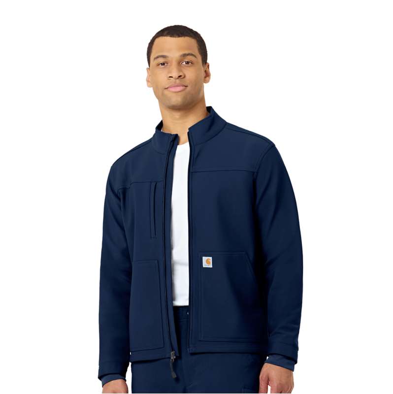 Carhartt  Navy Rugged Flex® Peak Bonded Fleece Scrub Jacket