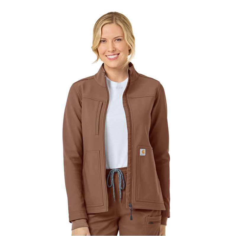 Carhartt  Nutmeg Women's Rugged Flex® Peak Bonded Fleece Scrub Jacket