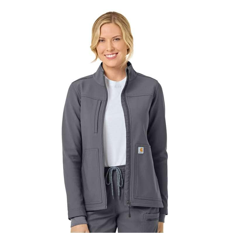 Carhartt  Pewter Women's Rugged Flex® Peak Bonded Fleece Scrub Jacket