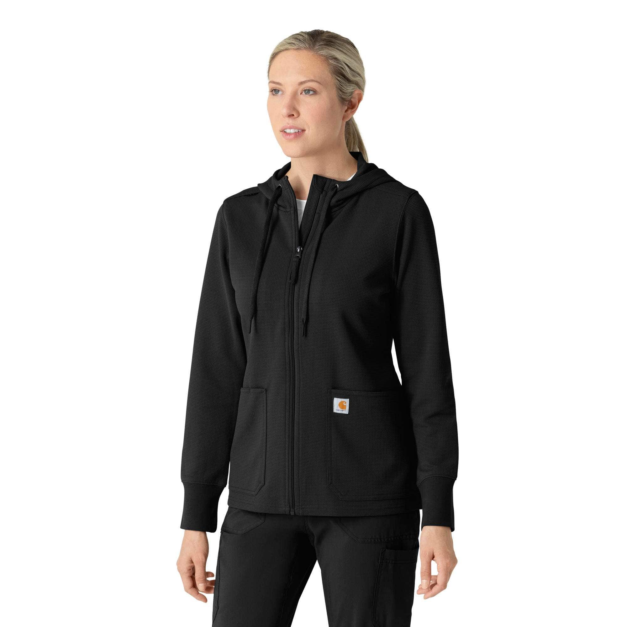 Additional thumbnail 1 of Women's Full Zip Waffle Scrub Hoodie