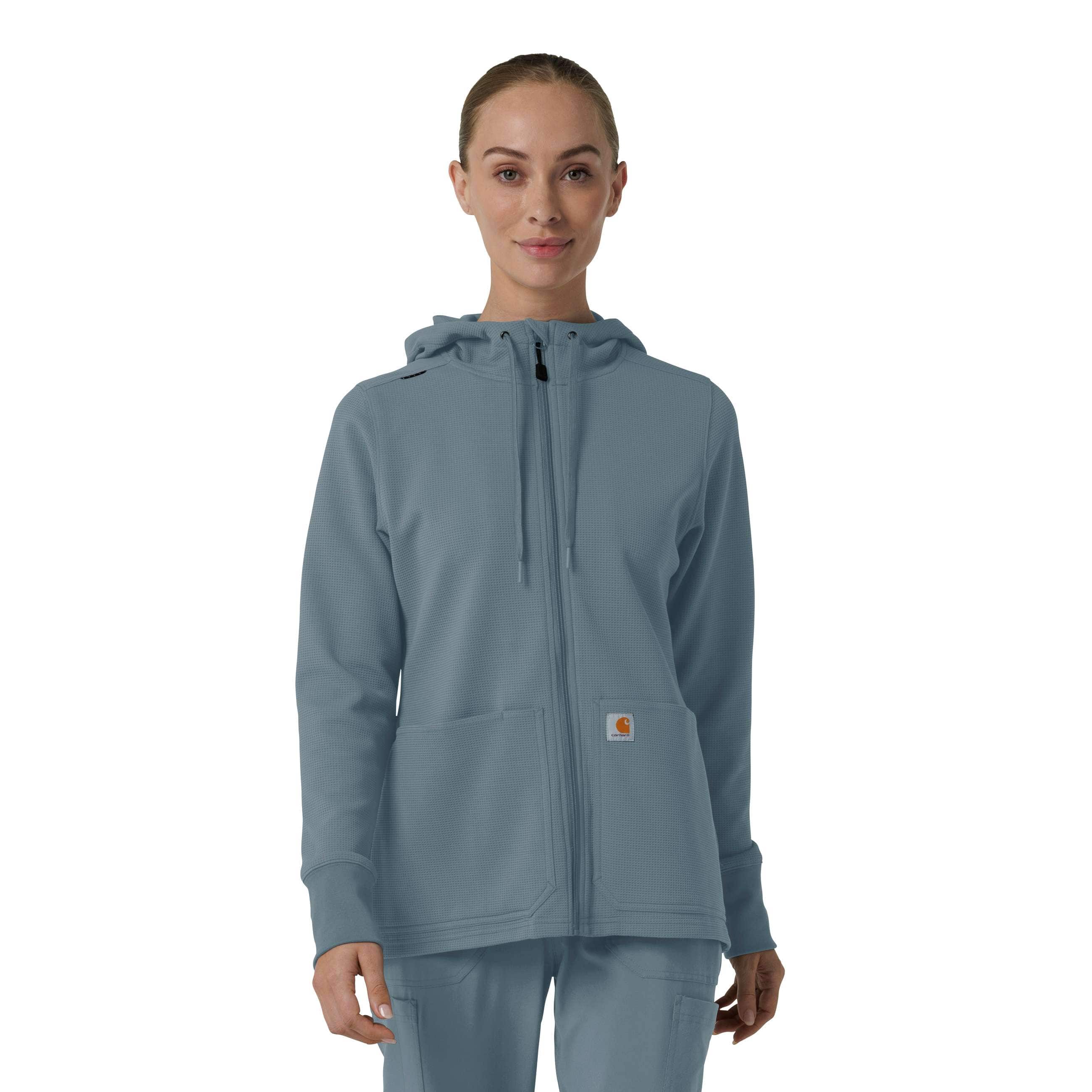 Additional thumbnail 1 of Women's Full Zip Waffle Scrub Hoodie