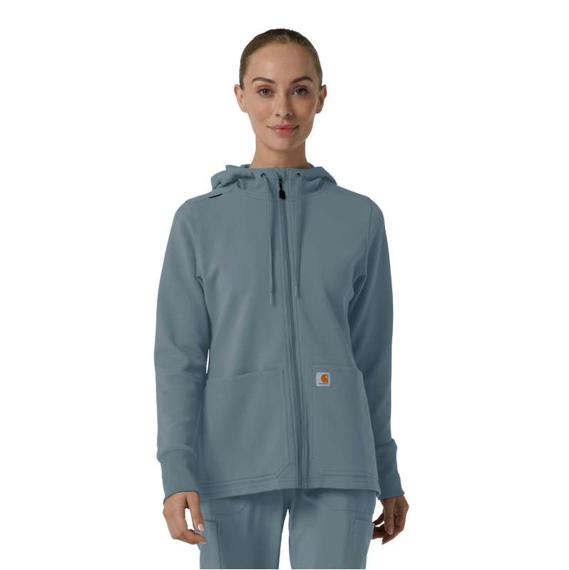 Carhartt  Frosted Balsam Women's Full Zip Waffle Scrub Hoodie