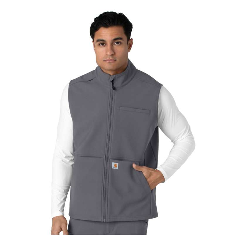 Carhartt  Pewter Rugged Flex® Men's Bonded Fleece Scrub Vest