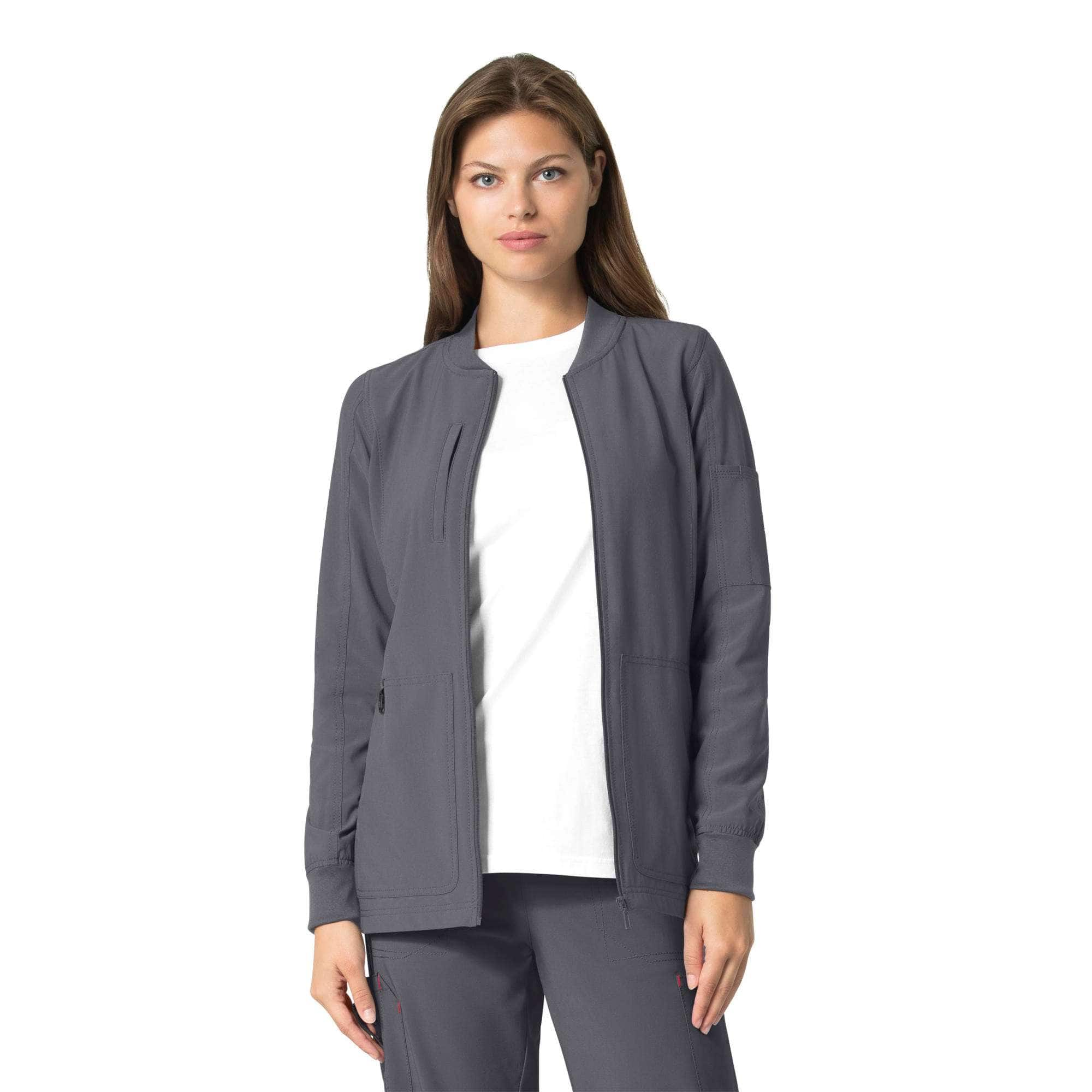 Additional thumbnail 1 of Women's Carhartt Force® Women's Force Cross-Flex Zip-Front Utility Scrub Jacket