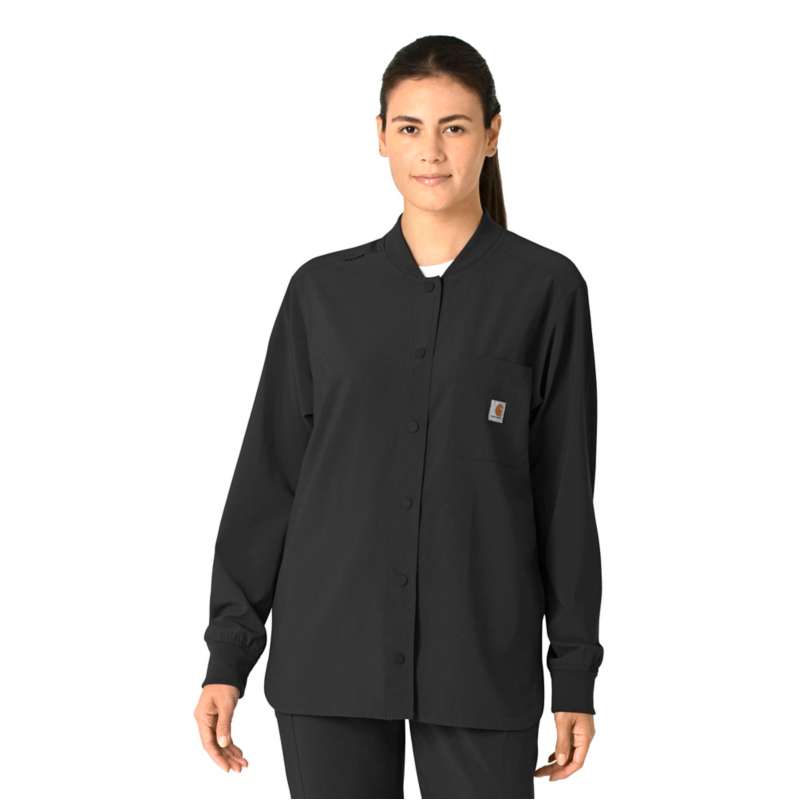 Carhartt  Black Women's Force Cross-Flex Shirt Scrub Jacket