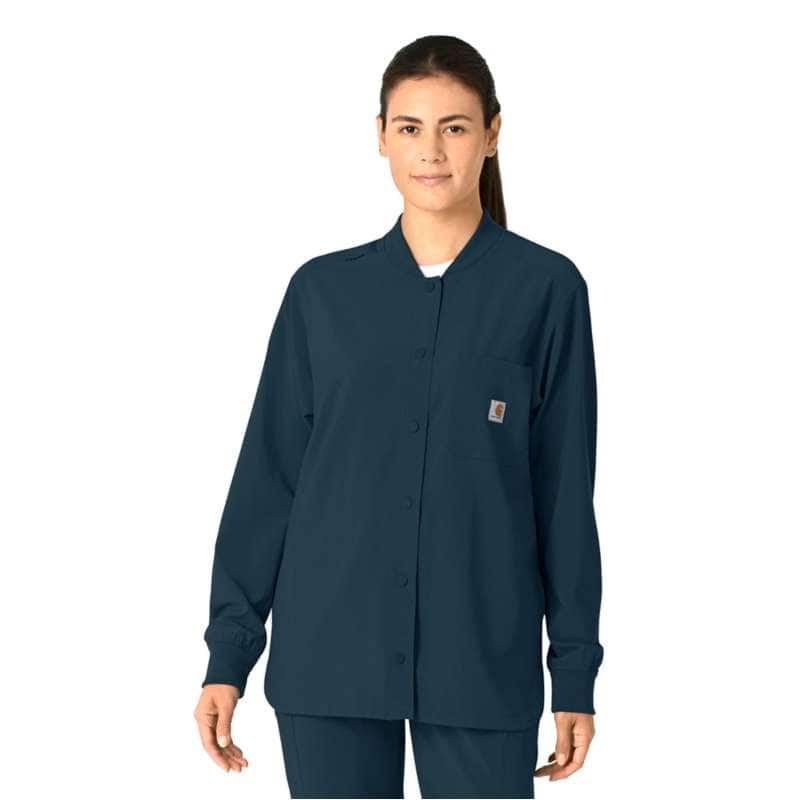Carhartt  Navy Women's Force Cross-Flex Shirt Scrub Jacket