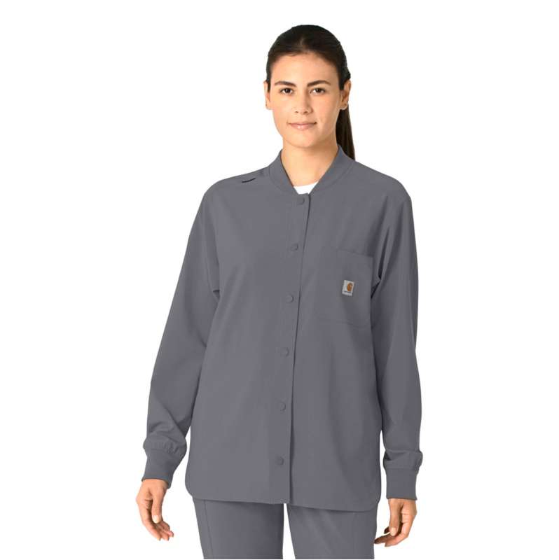Carhartt  Pewter Women's Force Cross-Flex Shirt Scrub Jacket
