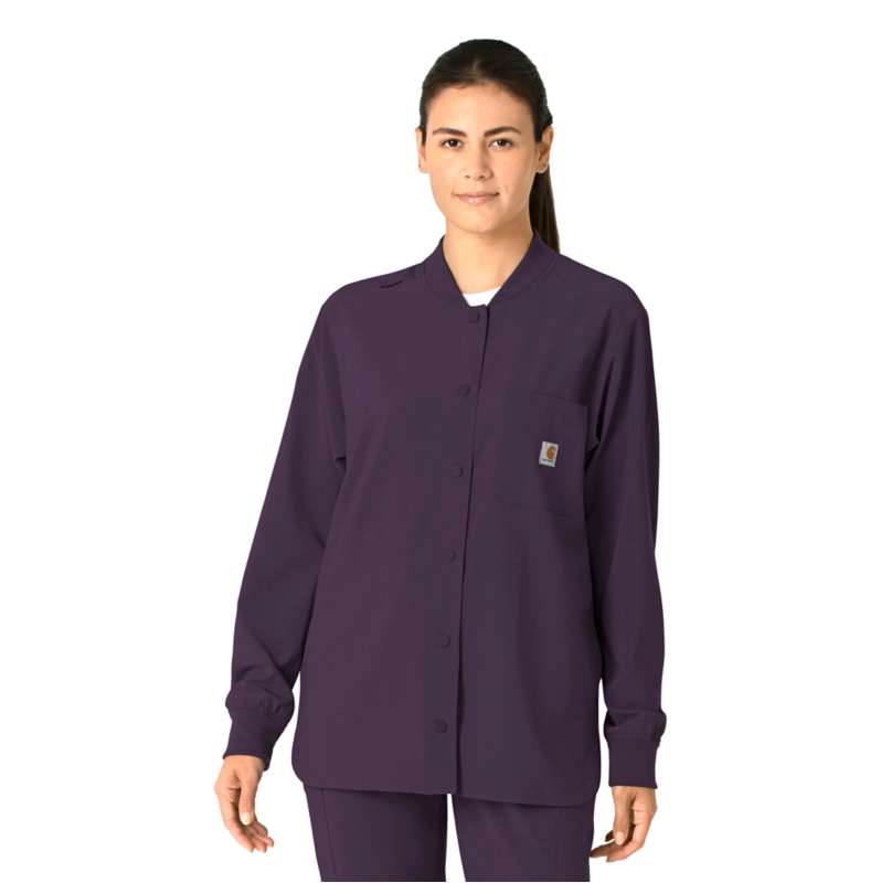 Carhartt  Black Plum Women's Force Cross-Flex Shirt Scrub Jacket