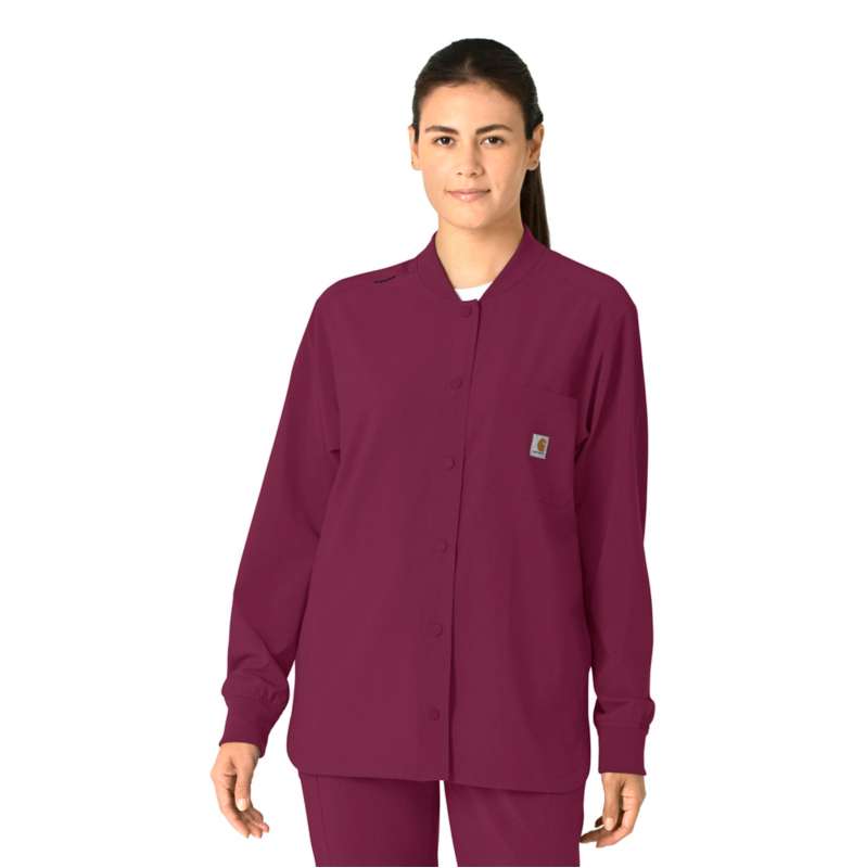 Carhartt  Wine Women's Force Cross-Flex Shirt Scrub Jacket