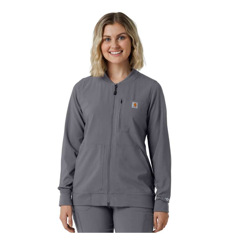 Carhartt  Pewter Women's Force Cross-Flex Lightweight Scrub Jacket