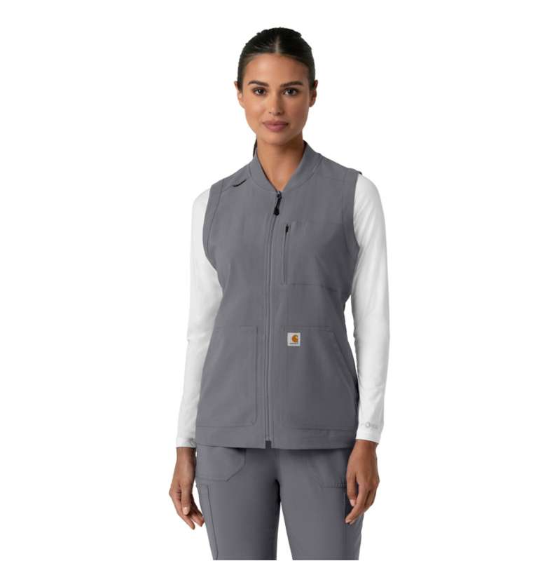 Carhartt  Pewter Women's Force Cross-Flex Lightweight Scrub Vest