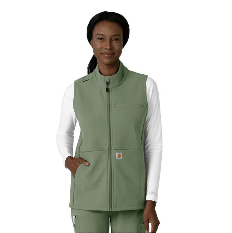 Carhartt  Olive Women's Rugged Flex® Bonded Fleece Scrub Vest