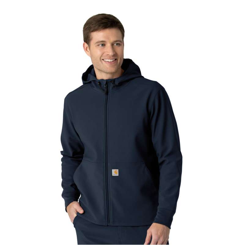 Carhartt  Navy Bonded Fleece Scrub Hoodie