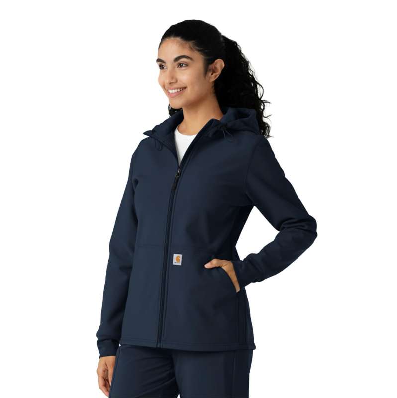 Carhartt  Navy Women's Bonded Fleece Scrub Hoodie