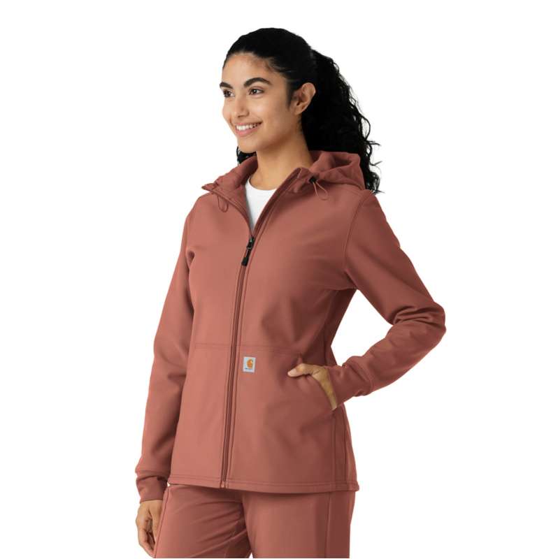 Carhartt  Rose Tint Women's Bonded Fleece Scrub Hoodie
