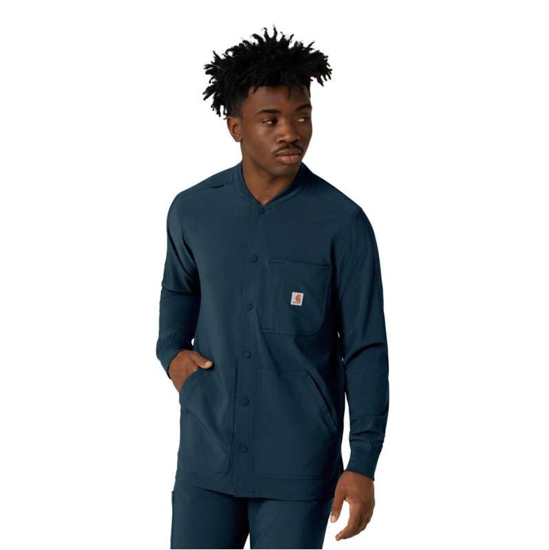 Carhartt  Navy Force Cross-Flex Men's Shirt Scrub Jacket