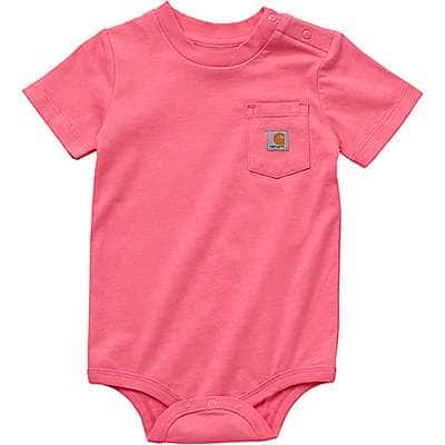 Carhartt Infant girl,infant boy,kids' unisex Pink Rose Kids' Short Sleeve Pocket Bodysuit