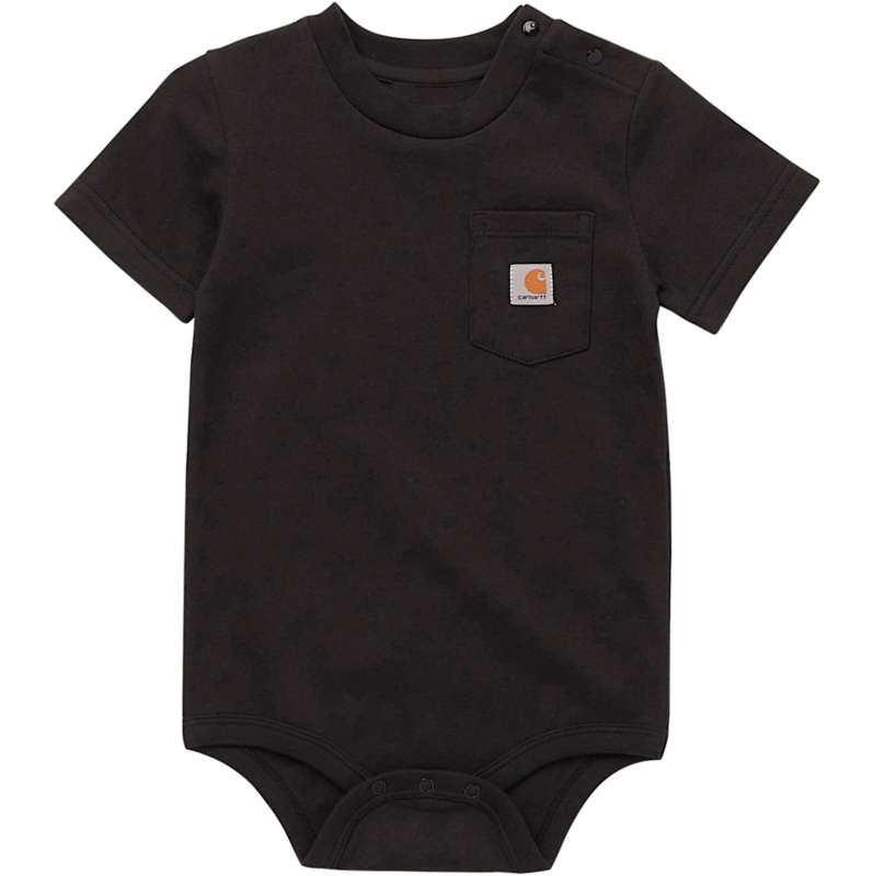 Carhartt  Black Kids' Short Sleeve Pocket Bodysuit (Infant)