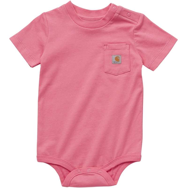 Carhartt  Pink Lemonade Kids' Short Sleeve Pocket Bodysuit (Infant)