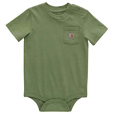 Carhartt Infant girl Loden Frost Kids' Short-Sleeve Pocket Bodysuit (Infant)