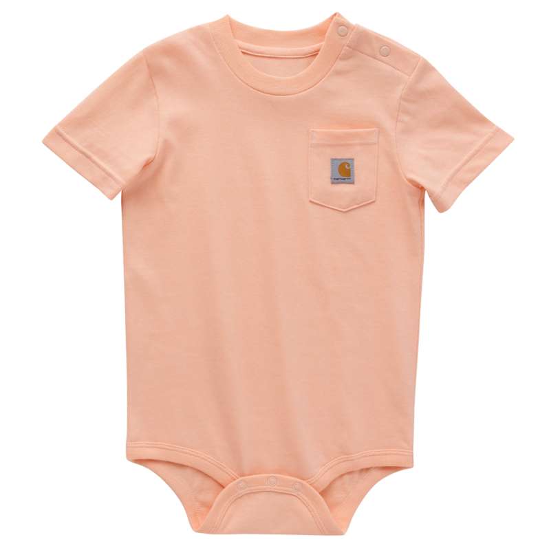 Carhartt  Tropical Peach Kids' Short-Sleeve Pocket Bodysuit (Infant)