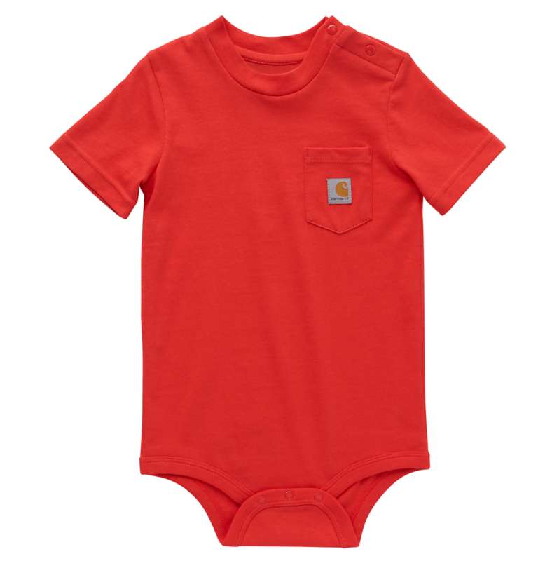 Carhartt  Tanager Red Kids' Short-Sleeve Pocket Bodysuit (Infant)