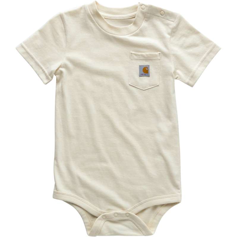 Carhartt  Chalk Kids' Short Sleeve Pocket Bodysuit (Infant)