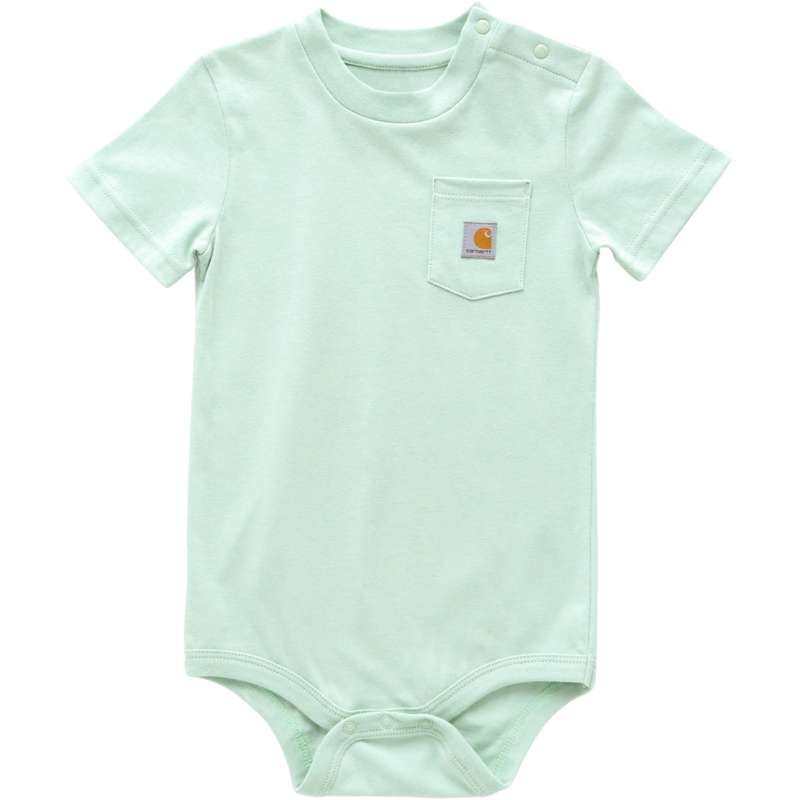 Carhartt  Light Green Kids' Short Sleeve Pocket Bodysuit (Infant)