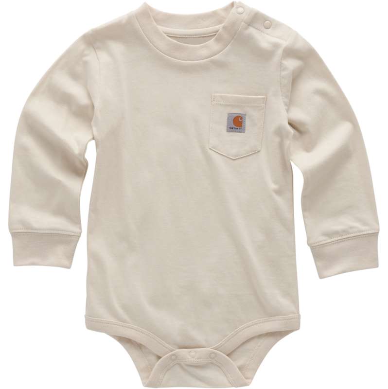 Carhartt  Chalk Boys' Long Sleeve Pocket Bodysuit (Baby)