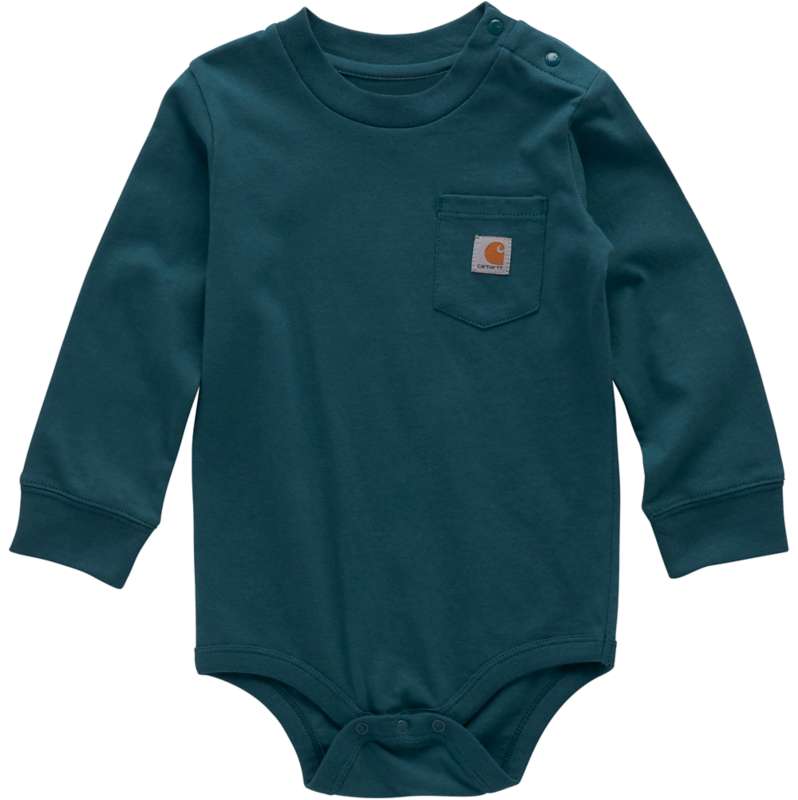 Carhartt  Greenstone Boys' Long Sleeve Pocket Bodysuit (Baby)