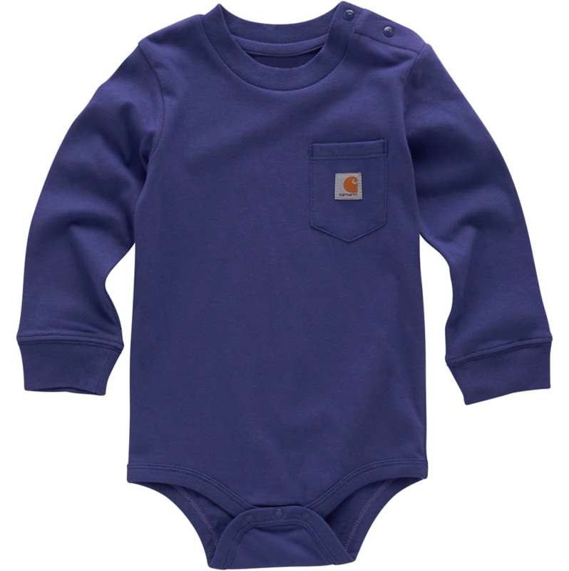 Carhartt  Deep Ocean Boys' Long Sleeve Pocket Bodysuit (Baby)