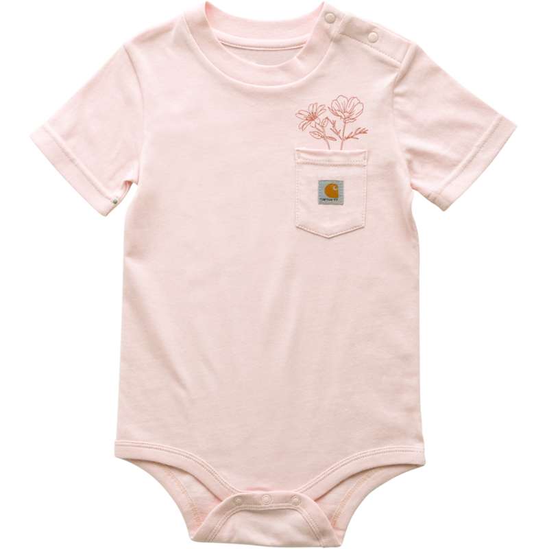 Carhartt  Faded Rose Girls' Short Sleeve Flower Pocket Bodysuit (Infant)