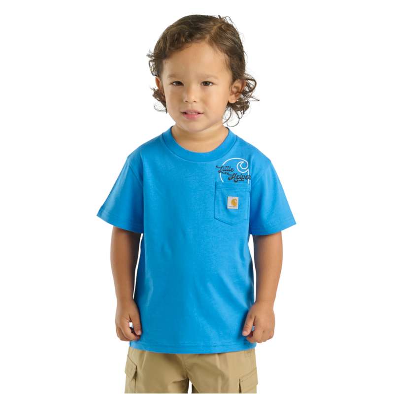 Carhartt  Engineer Blue Boys' Short Sleeve Little Helper Pocket T-Shirt(Toddler)