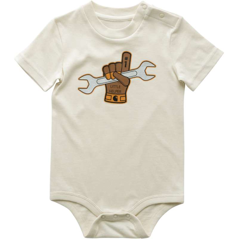 Carhartt  Chalk Kids' Short Sleeve Little Helper Glove Bodysuit (Infant)