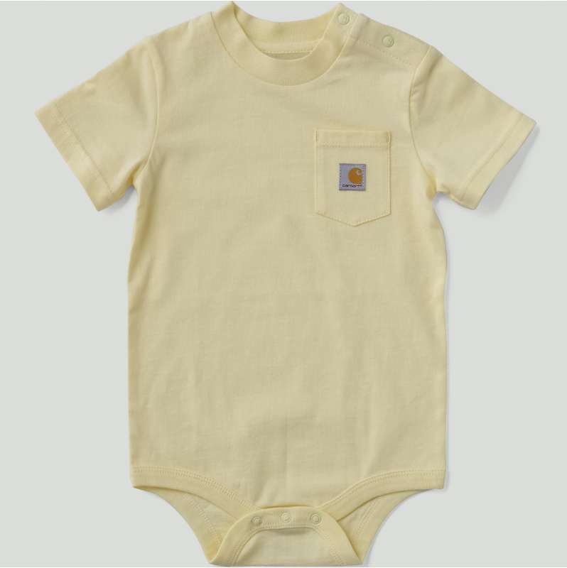 Carhartt  Coastal Beige Kids' Short Sleeve Pocket Bodysuit (Baby)