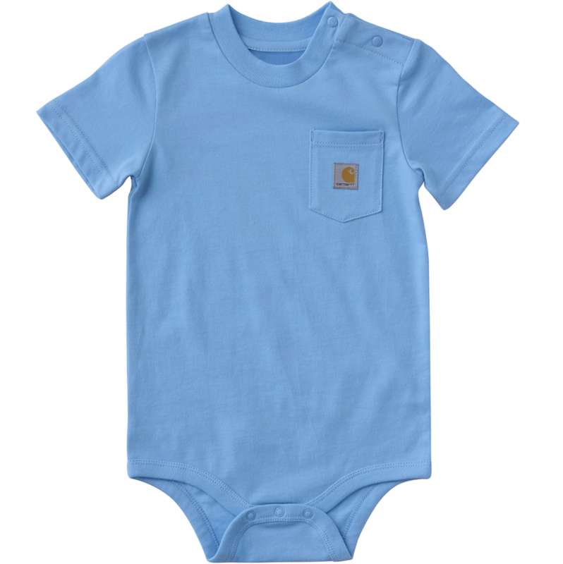 Carhartt  Powder Blue Kids' Short Sleeve Pocket Bodysuit (Baby)
