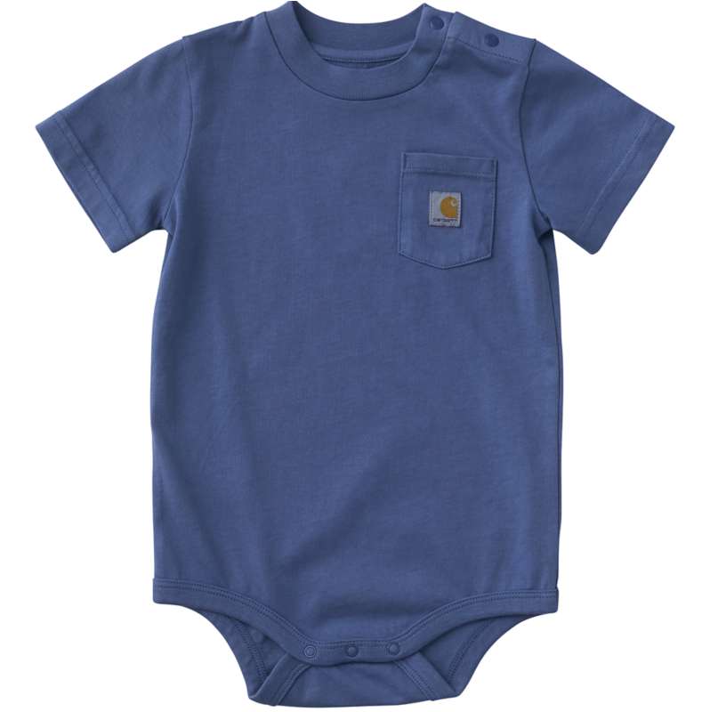 Carhartt  Marlin Heather Boys' Short Sleeve Pocket Bodysuit (Baby)