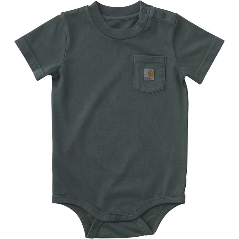 Carhartt  Vintage Green Boys' Short Sleeve Pocket Bodysuit (Baby)