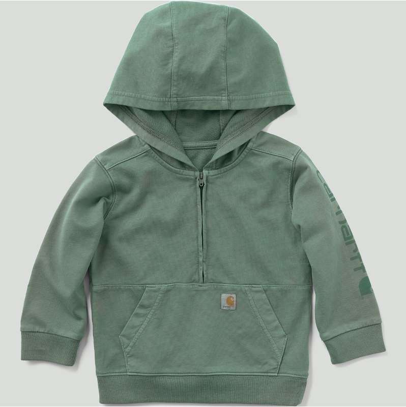 Carhartt  Vintage Green Boys' Long Sleeve Re-Engineered Garment Dye Half-Zip Sweatshirt  (Baby/Toddler)